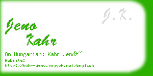 jeno kahr business card